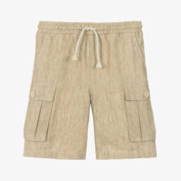 Dolce & Gabbana-Boys Linen Beige Adventure Shorts | Childrensalon Outlet