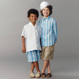 Dolce & Gabbana-Boys Linen Beige Adventure Shorts | Childrensalon Outlet