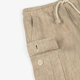 Dolce & Gabbana-Boys Linen Beige Adventure Shorts | Childrensalon Outlet