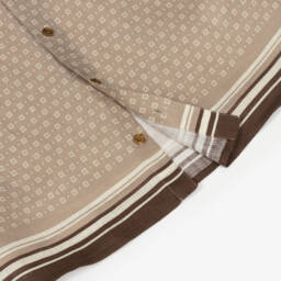 Dolce & Gabbana-Кремовая льняная рубашка с узором для мальчиков | Childrensalon Outlet