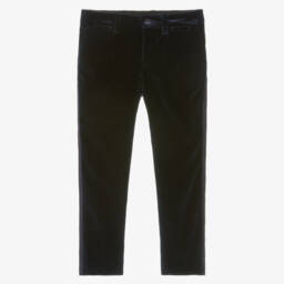 Dolce & Gabbana-Boys Luxurious Navy Velvet Slacks | Childrensalon Outlet