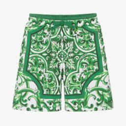 Dolce & Gabbana-Boys Majolica Print Cotton Shorts | Childrensalon Outlet