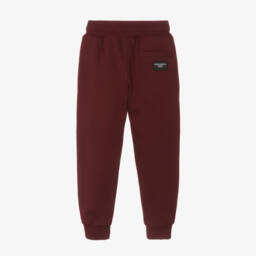 Dolce & Gabbana-Boys Maroon Cotton Joggers | Childrensalon Outlet