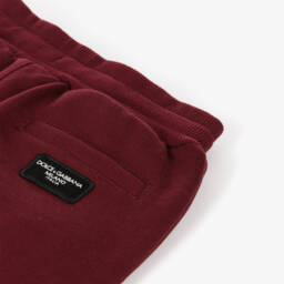 Dolce & Gabbana-Boys Maroon Cotton Joggers | Childrensalon Outlet