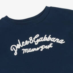 Dolce & Gabbana-Boys Nautical Blue Cotton Tee | Childrensalon Outlet