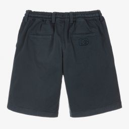 Dolce & Gabbana-Boys Navy Blue Cotton Shorts | Childrensalon Outlet