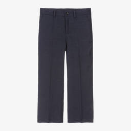 Dolce & Gabbana-Boys Navy Blue Linen Trousers | Childrensalon Outlet