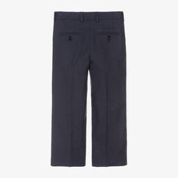 Dolce & Gabbana-Boys Navy Blue Linen Trousers | Childrensalon Outlet