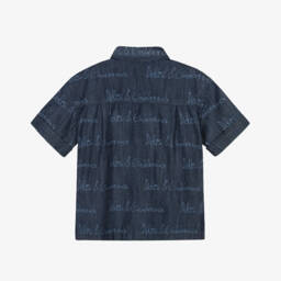 Dolce & Gabbana-Boys Navy Logo Cotton Shirt | Childrensalon Outlet