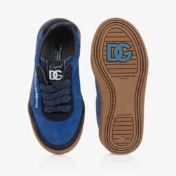 Dolce & Gabbana-Boys Navy Suede Leather Trainers | Childrensalon Outlet