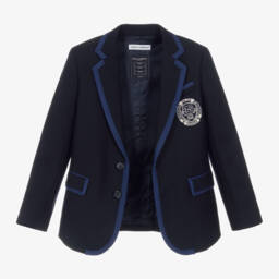 Dolce & Gabbana-Boys Navy Wool Blazer | Childrensalon Outlet