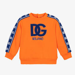 Dolce & Gabbana-Boys Orange Cotton DG Sweatshirt | Childrensalon Outlet