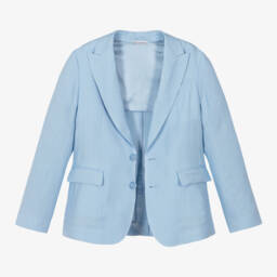 Dolce & Gabbana-بليزر كتان لون أزرق للأولاد | Childrensalon Outlet