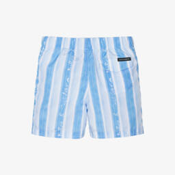 Dolce & Gabbana-شورت سباحة مقلم لون أزرق فاتح للأولاد | Childrensalon Outlet