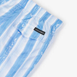 Dolce & Gabbana-شورت سباحة مقلم لون أزرق فاتح للأولاد | Childrensalon Outlet