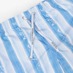 Dolce & Gabbana-شورت سباحة مقلم لون أزرق فاتح للأولاد | Childrensalon Outlet