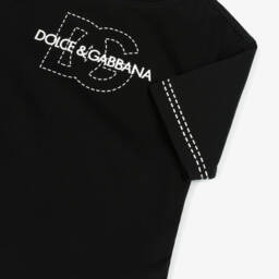 Dolce & Gabbana-Boys Soft Black Logo Tee | Childrensalon Outlet