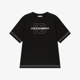 Dolce & Gabbana-Boys Soft Black Logo Tee | Childrensalon Outlet
