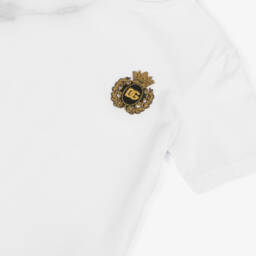 Dolce & Gabbana-Boys Soft White Logo Tee | Childrensalon Outlet