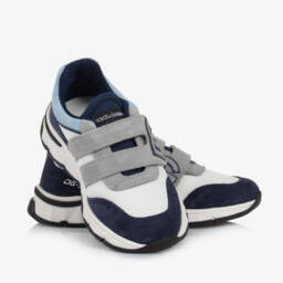 Dolce & Gabbana-Boys Sporty Blue Mesh Sneakers | Childrensalon Outlet