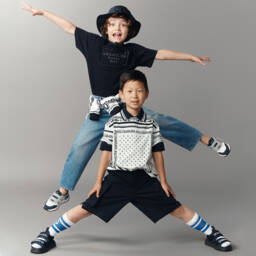Dolce & Gabbana-Boys Sporty Blue Mesh Sneakers | Childrensalon Outlet