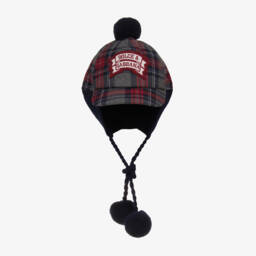 Dolce & Gabbana-كاب تارتان مزيج صوف لون رمادي للأولاد | Childrensalon Outlet