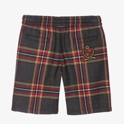 Dolce & Gabbana-Boys Tartan Wool Shorts | Childrensalon Outlet