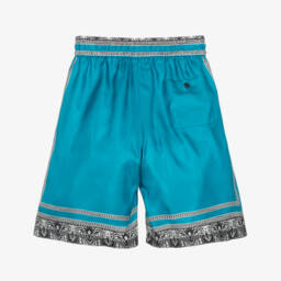 Dolce & Gabbana-Boys Teal Silk Bandana Shorts | Childrensalon Outlet
