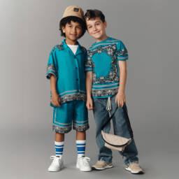 Dolce & Gabbana-Boys Turquoise Bandana Tee | Childrensalon Outlet