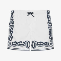 Dolce & Gabbana-Boys White Bandana Print Swim Shorts | Childrensalon Outlet