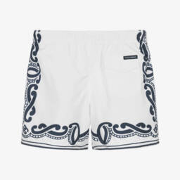 Dolce & Gabbana-Boys White Bandana Print Swim Shorts | Childrensalon Outlet