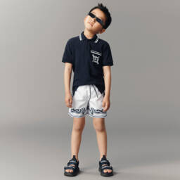 Dolce & Gabbana-Boys White Bandana Print Swim Shorts | Childrensalon Outlet