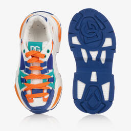 Dolce & Gabbana-Boys White & Blue Chunky Trainers | Childrensalon Outlet