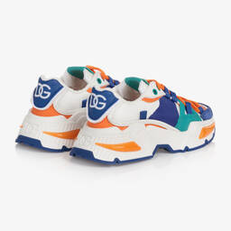 Dolce & Gabbana-Boys White & Blue Chunky Trainers | Childrensalon Outlet