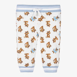 Dolce & Gabbana-Белые хлопковые джоггеры с леопардовым принтом | Childrensalon Outlet