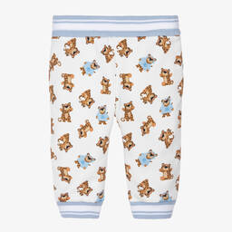 Dolce & Gabbana-Белые хлопковые джоггеры с леопардовым принтом | Childrensalon Outlet