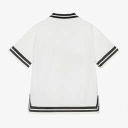 دولتشي آند غابانا-قميص قطن بوبلين لون أبيض للأولاد | Childrensalon Outlet