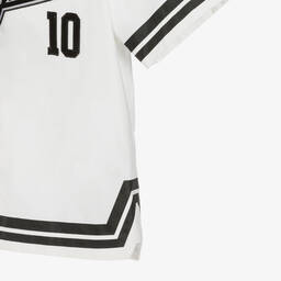 دولتشي آند غابانا-قميص قطن بوبلين لون أبيض للأولاد | Childrensalon Outlet