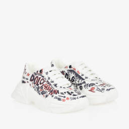 Dolce & Gabbana-Boys White Doodle Trainers | Childrensalon Outlet