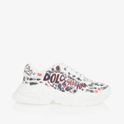 Dolce & Gabbana-Boys White Doodle Trainers | Childrensalon Outlet