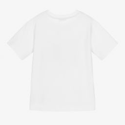 Dolce & Gabbana-Boys White Graphic T-Shirt | Childrensalon Outlet
