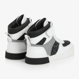 Dolce & Gabbana-Высокие белые кожаные кроссовки | Childrensalon Outlet