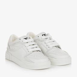 Dolce & Gabbana-Boys White Leather Trainers | Childrensalon Outlet