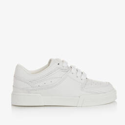 Dolce & Gabbana-Boys White Leather Trainers | Childrensalon Outlet