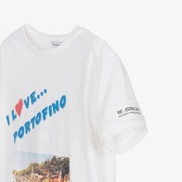 Dolce & Gabbana-Boys White Portofino Re-Edition T-Shirt | Childrensalon Outlet