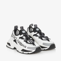 Dolce & Gabbana-Boys White Sock-Style Low-Tops | Childrensalon Outlet