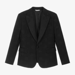 Dolce & Gabbana-Boys Wool Black Dinner Jacket | Childrensalon Outlet