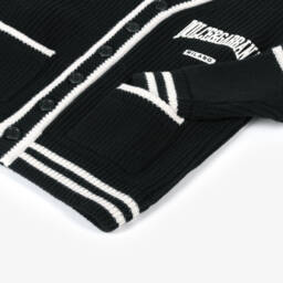 Dolce & Gabbana-Boys Wool Knit Black Cardigan | Childrensalon Outlet