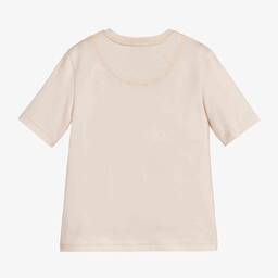 Dolce & Gabbana-Girls Beige Cotton T-Shirt | Childrensalon Outlet