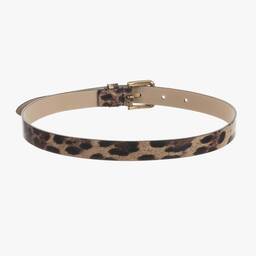  دولتشي آند غابانا-حزام جلد لون بيج و بنّي للبنات | Childrensalon Outlet